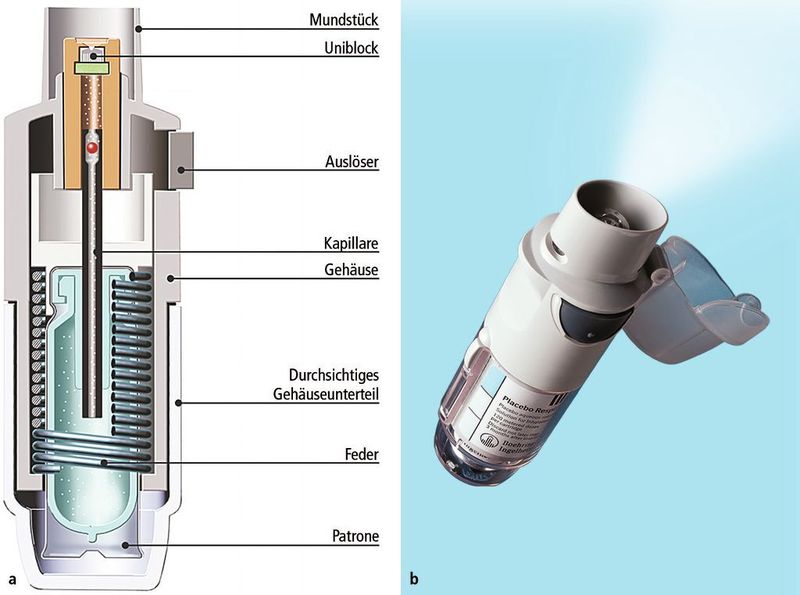 Bild 2: Respimat-Soft-Inhaler zur Dosierung und Zerstäubung von bis zu 15 µl Wirkstofflösung.  (Bild: Boehringer Ingelheim)