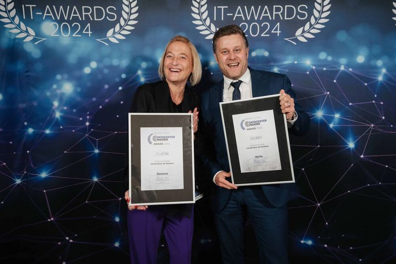 Heike Ludwig (Siemens) und Christian Gansen (Vertiv). (Bild: Manuel Emme Fotografie)