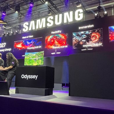 Samsung stellte auf der Gamescom ein Quartett neuer Gaming-Monitore der Odyssey-Serie vor: den superbreiten OLED G9, den 42-Zöller OLED G7, den Triple-Mode-Monitor OLED G8 und das Fast-IPS-Display G6 mit bis zu 1.100 Hz. (Bild: Vogel IT-Medien)