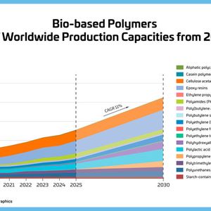Figure 8: Bio-based polymers – Evolution of worldwide production capacities from 2018 to 2030(Source:  nova-Institute)