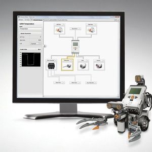 NI LabVIEW für LEGO MINDSTORMS unterstützt Studenten dabei, MINDSTORMS-NXT-Roboter visuell zu steuern und zu programmieren und gleichzeitig mit derselben Software zu arbeiten wie Wissenschaftler und Ingenieure.   Bilder: NI