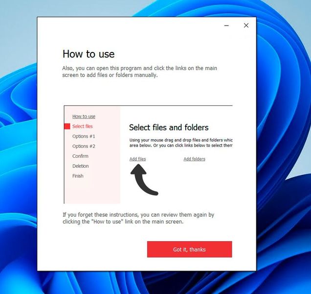 Es ist auch möglich, komplette Verzeichnisse oder mehrere Dateien mit Secure File Deleter zu löschen. (Bild: Joos (Screenshot))