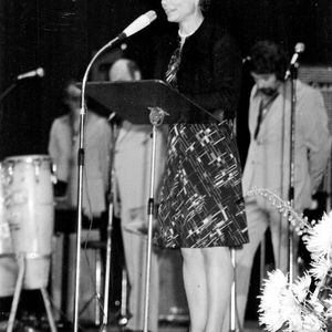 Dorothee Bürkert 1974 bei einer Betriebsfeier. (Bild:  Firmenarchiv Bürkert)
