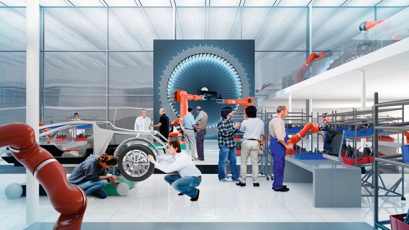 Aus Startprojekten, die sich mit neuen Materialien und der Produktion der Zukunft beschäftigen, entwickeln sich neue Schwerpunkte von Arena 2036. Schwerpunkte sind der Multimaterial-Leichtbau sowie Industrie 4.0. (Bild: Arena 2036)