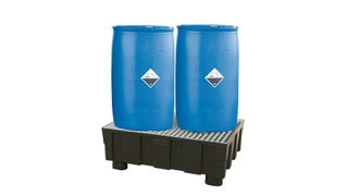 PE-Auffangwanne 250-2 mit verzinktem Gitterrost. (Protectoplus Lager- und Umwelttechnik )