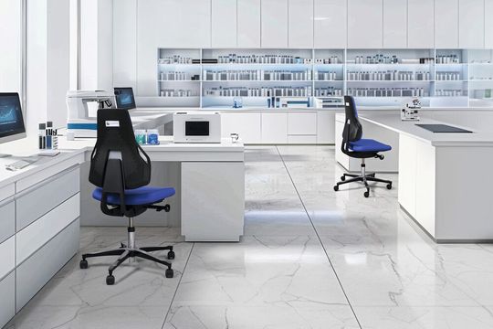 Die ergonomischen Stühle sollen den Rücken schützen und die Bewegungs- und Arbeitsabläufe unterstützen. (Bild:  Dauphin Humandesign Group GmbH & Co. KG)