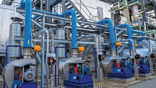 Luftaufnahme des Caprolactam-Komplexes am Standort in Lillo/Antwerpen, Belgien. (Lanxess)