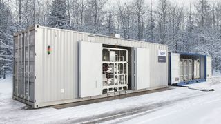 Die kompakte Pilotanlage im Soletair Projekt ist für die dezentrale Produktion konzipiert,
passt in einen Schiffcontainer und lässt sich modular erweitern. (VTT)