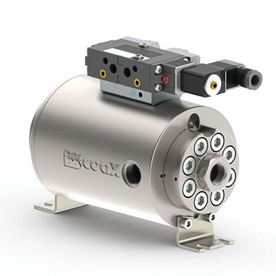 Fabricado en acero inoxidable resistente al hidrógeno, el KX 1000 soporta las condiciones más exigentes en el ámbito del hidrógeno a alta presión. (Imagen:Müller Co-Ax)