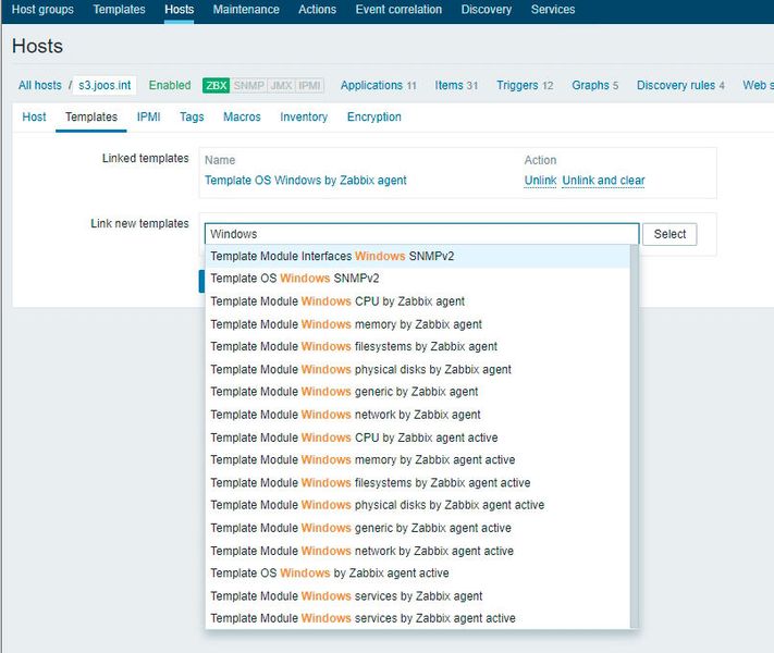 Konfiguration der Serverüberwachung in „Zabbix“. (Bild: Zabbix/Thomas Joos)