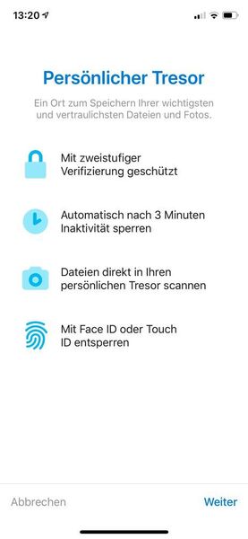 Beim Zugriff über Smartphones und Tablets kann zur Authentifizierung auch mit Face ID und Touch ID gearbeitet werden. (Th. Joos)