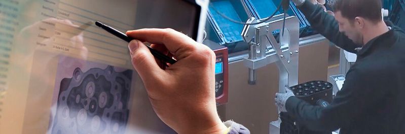 Der intelligente Montageassistent "Clever Klaus" führt die Mitarbeiter mit digitalen Anleitungen Schritt für Schritt durch den Montageprozess.(Bild:  IDS)