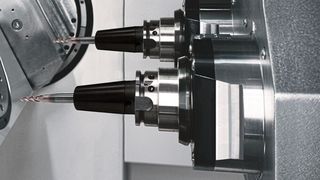 Blick in den Arbeitsraum mit den beiden Spindeln. (SW GmbH)