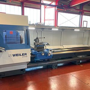 Und so sieht die zyklengesteuerte Weiler-Drehmaschine E110 nach dem Retrofit aus. Maximal muss man für so eine Maschinengröße mit drei Monaten rechnen. Dann stimmt aber auch alles, bis hin zur Industrie-4.0-Fähigkeit.(Bild:  Weiler)