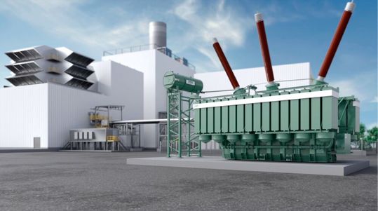 This picture shows a large power transformer from Siemens Energy.(Source:  Siemens Energy)