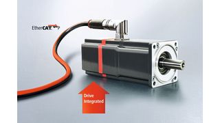 Der dezentrale Servoantrieb AMP80xx integriert die Leistungselektronik platzsparend am hinteren Ende der Motorwelle und wird über die Einkabellösung EtherCAT P mit Leistung und Daten versorgt. (Beckhoff)