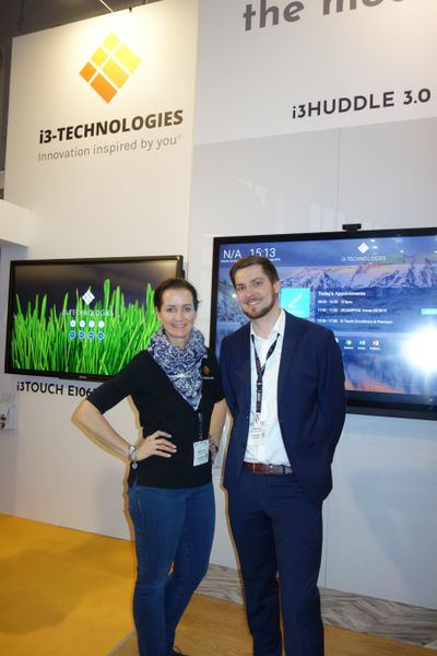 Katja Neumann, i3-Technologies, mit Tobias Berg, celexon. (Bild: IT-BUSINESS)