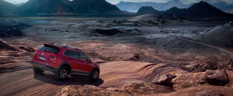 Der Tiguan GTE Active Concept: Das auf der NAIAS in Detroit vorgestellte Hybrid-SUV hat 235 kW Systemleistung und eine elektrische Kardanwelle.  (Volkswagen AG)