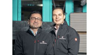 Nektarios Apostologlou (l.) und Till Bossert sind die Geschäftsführer von Herchenbach Industrial Buildings. (Bild: Achim Peter)