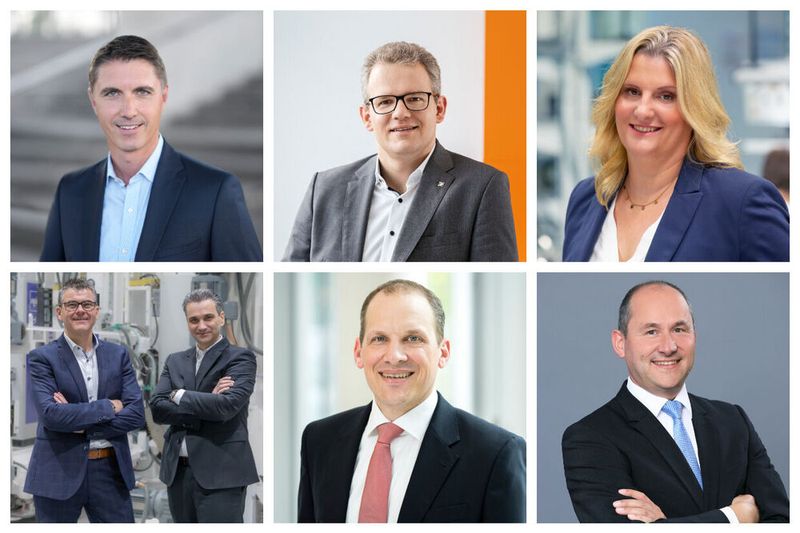 Von links oben: Christian Zeidlhack (Schaeffler), Sebastian Durst (Weidmüller), Manina Kettler (Minebea Intec). Von links unten: Siegfried Köhler und Paulo Cruz Pinto (Frimo Group), Achim Sties (BASF), Michael Frieß (Heitec AG). Von links oben: Christian Zeidlhack (Schaeffler), Sebastian Durst (Weidmüller), Manina Kettler (Minebea Intec). Von links unten: Siegfried Köhler und Paulo Cruz Pinto (Frimo Group), Achim Sties (BASF), Michael Frieß (Heitec AG).