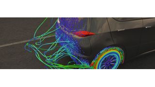 3D-Simulation können die Entwickler gleichzeitig die aerodynamische Effizienz des Fahrzeugs verbessern und die Verschmutzungsneigung am Heck verringern.  (Exa)