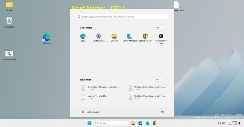 Die Oberfläche von „Windows Server 2025“ orientiert sich an der von „Windows 11“, die Serverdienste entsprechen mit Ergänzungen denen von „Windows Server 2022“. (Bild: Joos - Microsoft)