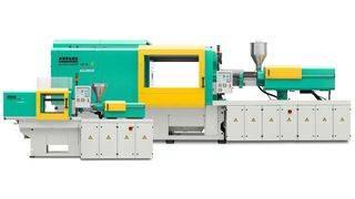 Die kleinste und größte Ausführung der elektrischen Spritzgießmaschinen-Reihe Allrounder A präsentierte Arburg erstmals auf den Technologie-Tagen 2009. (Archiv: Vogel Business Media)