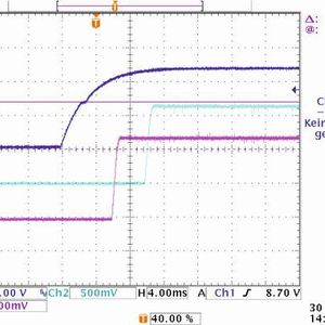 Bild 3: Oszillogramm mit der Einschaltreihenfolge Core-Spannung nach IO-Spannung.(Bild:  Texas Instruments)