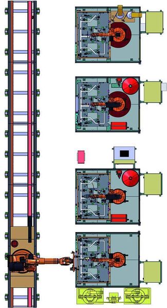 Bild 3: Die 
mobile Roboterzelle ASB-Flex kann einfach per Gabelstapler zu der Maschine gefahren werden, an der sie benötigt wird. Der Aufbau auf der Zelle kann individuell an Kundenbedürfnisse angepasst werden. (Archiv: Vogel Business Media)