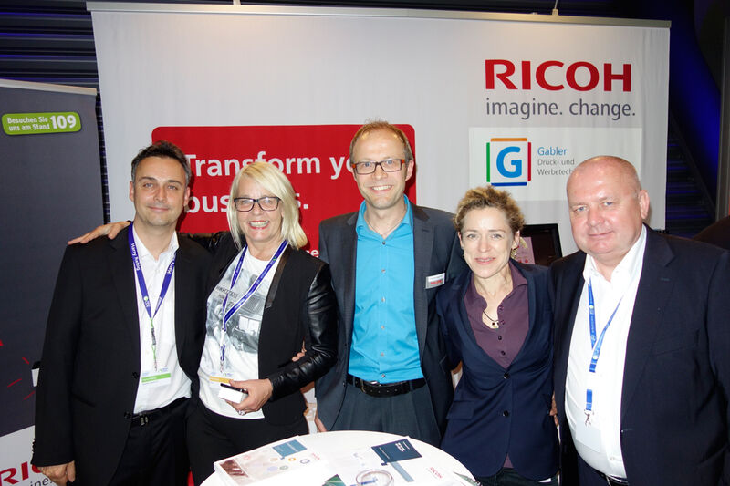 Harry Rebig, bluechip, Ulla Risch, Christoph Heggemann, Ricoh, Trude, Gabler, und Reiner Beyer, Ricoh (Bild: IT-BUSINESS)