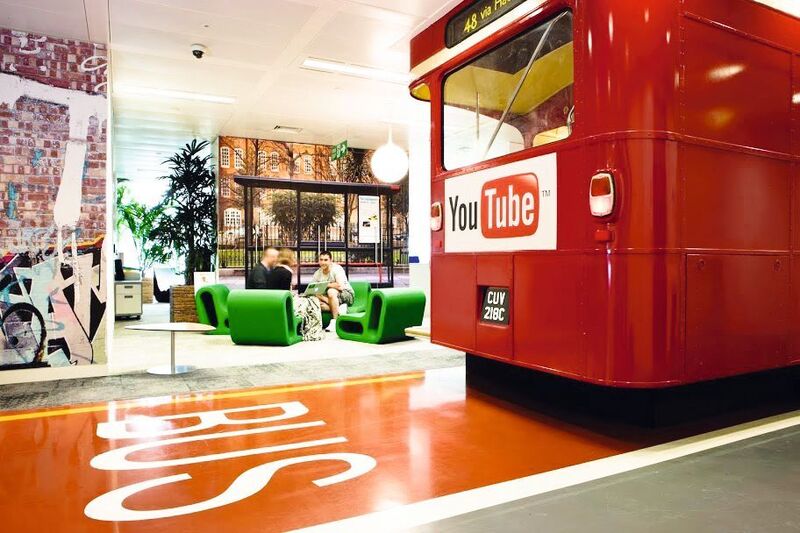 Im Google-Büro in London gibt es eine Bus-Spur. (Google)