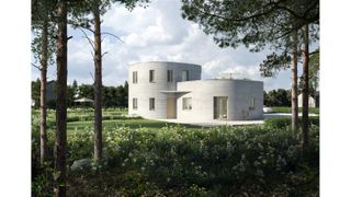 Das Einfamilienhaus Calla, ein Entwurf der Rupp Gebäudedruck GmbH, wurde in den vergangenen Wochen im Sendener Ortsteil Witzighausen gedruckt.  (Bild: Rupp Gebäudedruck GmbH)