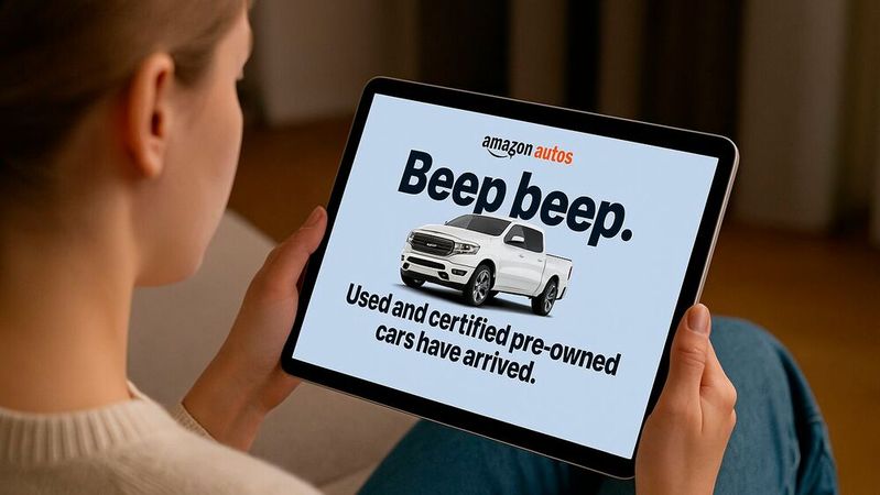 In den USA finden Nutzer auf Amazon jetzt auch Gebrauchtwagen von Händlern.(Bild:  GPT Image Generator / Amazon / KI-generiert)