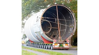 Transport eines zur Gasreinigung eingesetzten Wirblers mit 105 t Gewicht auf einem CombiMAX von Faymonville  (famyonville / Benoit Mahaux)