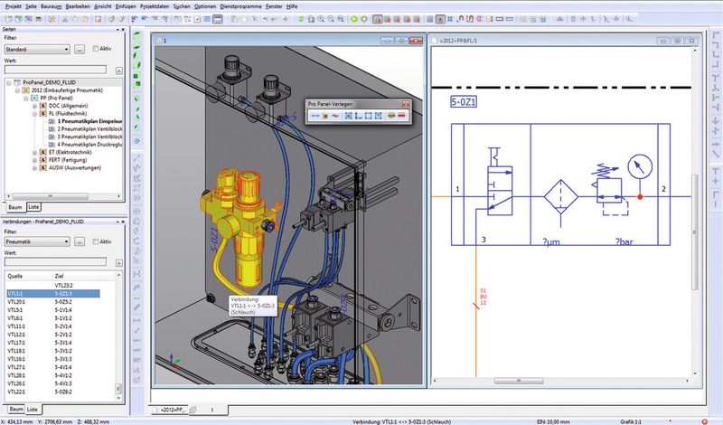 Bemaßte Fertigungszeichnung als direkte 2D-Ableitung. (Bild: Eplan)
