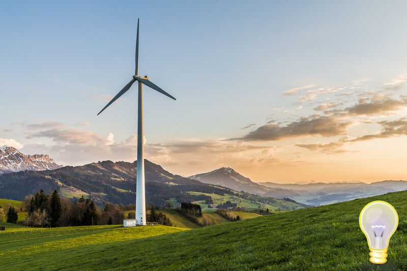 Platz 1: Windenergie an Land, 61,5 Mio. t CO2-Äq.  Den mit Abstand größten Beitrag zur Vermeidung von Treibhausgasen leisten Windkraftanlagen an Land. Sie trugen zur Vermeidung von über 60 Mio. t CO2-Äq. bei. Einen speziellen Ansatz für Strom aus Windkraft stellt das Projekt Fallwindkraftwerk eines amerikanischen Unternehmens dar. (Bild: Pixabay/fxxu)