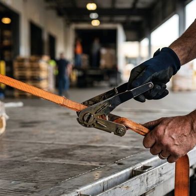 Der Absender eines Gutes (Verlader) ist für die beförderungssichere Ladungssicherung verantwortlich, der Transporteur (Fahrer) muss die betriebssichere Verladung prüfen. (Bild: © Helen - stock.adobe.com)