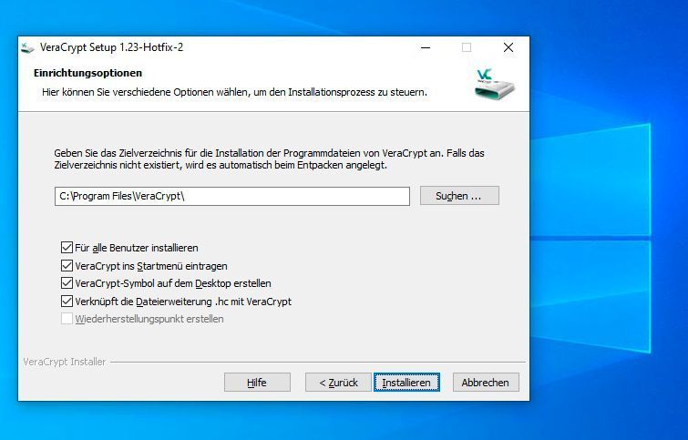 Auswählen des Installationsverzeichnisses und der Optionen zur Installation. (Th. Joos)