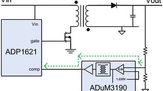 Bild 1: Sperrwandler mit isoliertem Fehlerverstärker im Rückkoppelpfad (Bild: ADI)