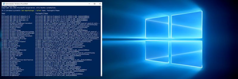 Windows 10 bietet unter anderem die Möglichkeit, unerwünschte Apps über die PowerShell zu entfernen.