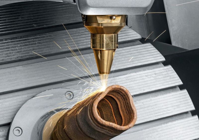In the field of additive manufacturing, DMG Mori will show at AMB not only the powder-bed process in the form of the 3. Generation Lasertec 30 SLM, but also laser deposition welding on a Lasertec 65 DED hybrid (pictured).  (Source: DMG Mori)