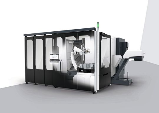 Der «Robo2Go» der 3. Generation erweitert das Automationsportfolio von DMG Mori und eröffnet Fertigungsbetrieben mit variantenreichen Aufträgen den Zugang zu flexiblen, skalierbaren Konzepten, die bei Bedarf unkompliziert nachgerüstet werden können.(Bild:  DMG Mori)