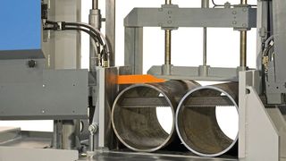 Meba bietet ein breites Produktportfolio an Geradschnitt-, Gehrungs- und Doppelgehrungsbandsägen in jedem Automatisierungsgrad.  (Bild: Meba)