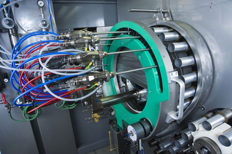 Die Aluminiumbauteile werden nach dem Formen aufgenommen und von Innen lackiert. Zur Kraftübertragung der Hubbewegung werden Drehmomentkugelbuchsen eingesetzt.  (Bild: Dr. Tretter)