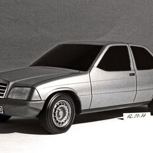 Ein Designmodell für einen „kleinen Mercedes“ aus den 1970er-Jahren.(Bild:  Mercedes-Benz)