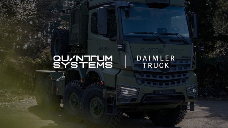 Quantum Systems and Daimler Truck build autonomous convoys for the German Armed Forces.(Source:  Quantum-Systems GmbH)