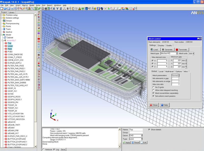 Das neuentwickelte Ansys Icepak 14.0 unterstützt einen hochproduktiven Arbeitsprozess zur schnellen Simulation des thermischen Verhaltens für zahlreiche elektronische Anwendungen.  (Bild: Ansys)