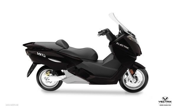 Der VECTRIX VX-1 Li erreicht 110 km/h und hat einen Li-Ion-Akku mit 3,6 kWh sowie eine Reichweite von 50 bis 100 km (Bild: Vectrix)