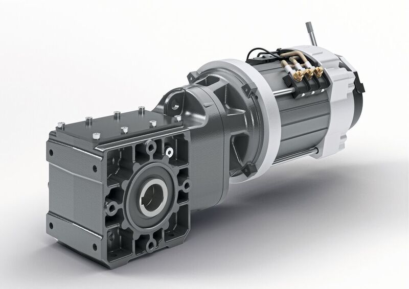 Ein Winkelgetriebe mit Niedervoltmotor von ABM Greiffenberger ist prädestiniert für den effizienten Einsatz in Fahrerlosen Transportsystemen (FTS). (ABM Greiffenberger)