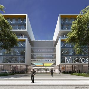 Eingangsbereich der künftigen Microsoft-Zentrale.